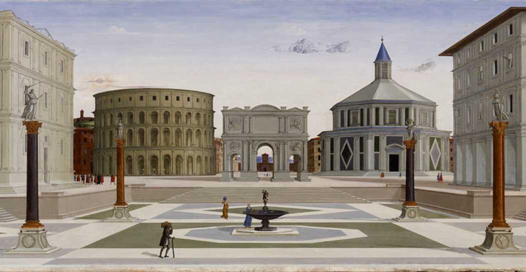 Una delle rappresentazioni pittoriche del concetto di “Città ideale” (fine XV sec.), dipinto di anonimo fiorentino, conservato al Walters Art Museum di Baltimora