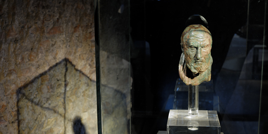 Sezione Tempio della Pace: busto ritratto in bronzo del filosofo Crisippo