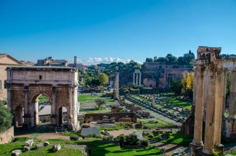 Musei Capitolini, Tabularium. Affaccio sul Foro Romano